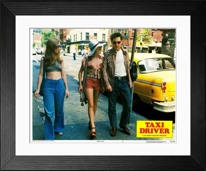 Framed Print : TAXI DRIVER, from left, Garth Avery, Jodie Foster, Robert De Niro, 1976