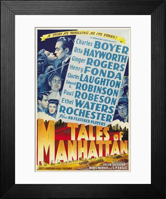 Framed Print : TALES FROM MANHATTAN, left from top: Rita Hayworth, Charles Boyer, Charles Laughton, Henry Fonda, Ginger Rogers, right: Edward G