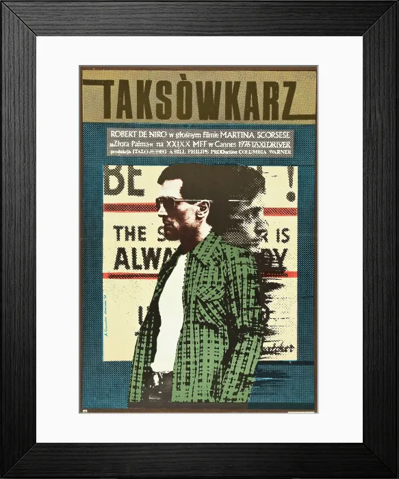Framed Print : TAXI DRIVER, Polish poster art, Robert De Niro, 1976 Framed Print : TAXI DRIVER, Polish poster art, Robert De Niro, 1976