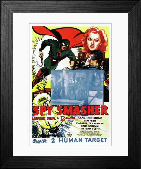Framed Print : SPY SMASHER, top from left: Kane Richmond, Marguerite Chapman, in Chapter 2: Human Target, 1942