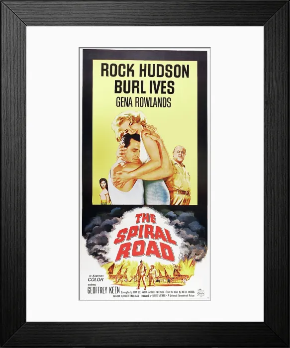 Framed Print : THE SPIRAL ROAD, l-r: Judy Dan, Rock Hudson, Gena Rowlands, Burl Ives on poster art, 1962 Framed Print : THE SPIRAL ROAD, l-r: Judy Dan, Rock Hudson, Gena Rowlands, Burl Ives on poster art, 1962