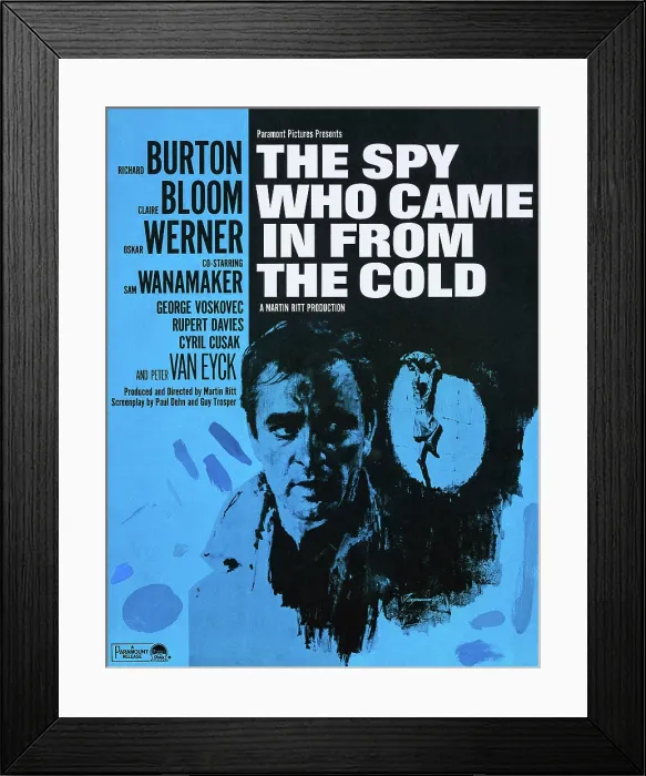 Framed Print : THE SPY WHO CAME IN FROM THE COLD, Richard Burton on poster art, 1965