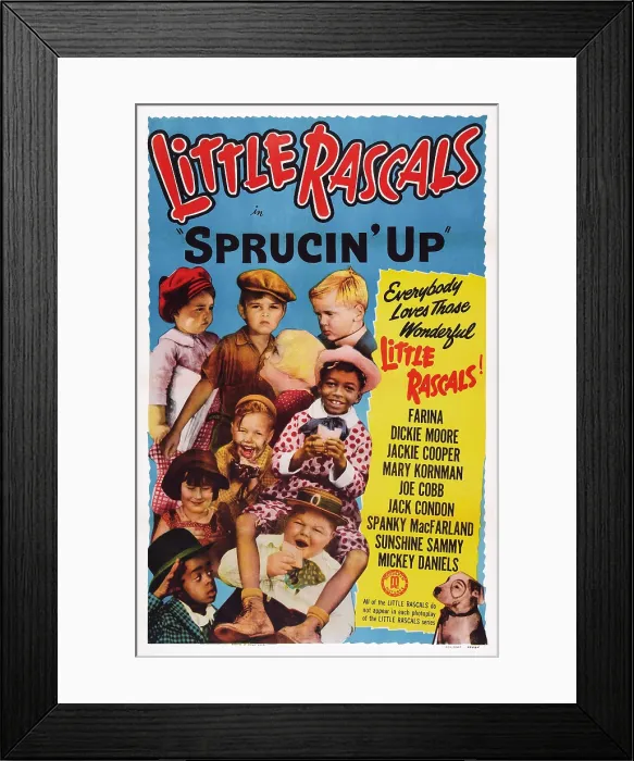 Framed Print : SPRUCIN UP, US poster art, top, left to right: Spanky MacFarland, Dickie Moore, Jackie Cooper; center, left to right: Mary Kornman, Mickey Daniels