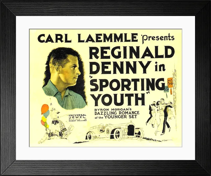 Framed Print : SPORTING YOUTH, Reginald Denny on poster art, 1924