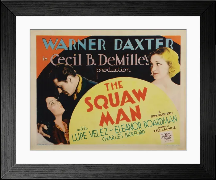 Framed Print : THE SQUAW MAN, lobbycard, from left: Lupe Velez, Warner Baxter, Eleanor Boardman, 1931