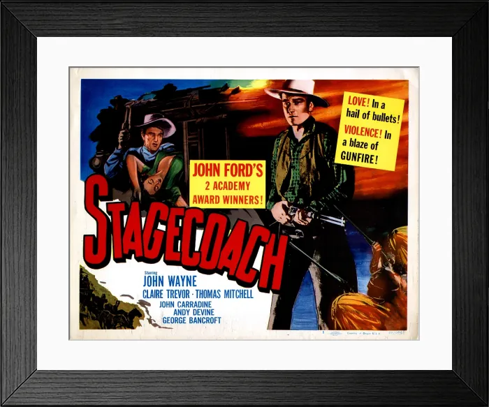 Framed Print : STAGECOACH, John Wayne, 1939