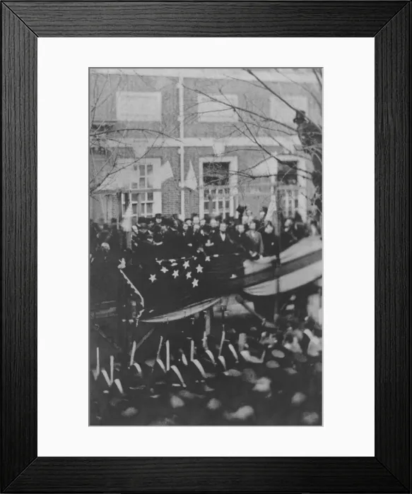 Framed Print : President-elect Lincoln honors the new state of Kansas on Washington's Birthday, February 22, 1861