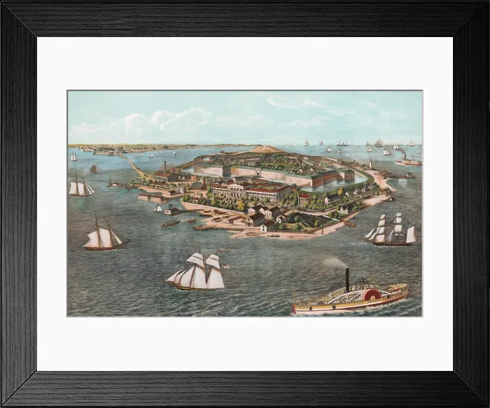 Framed Print : Fortress Monroe as it appeared in 1861. Hygeia Hotel, located between the moat around Fort Monroe and the James River shipping channel was removed in 1862 Framed Print : Fortress Monroe as it appeared in 1861. Hygeia Hotel, located between the moat around Fort Monroe and the James River shipping channel was removed in 1862
