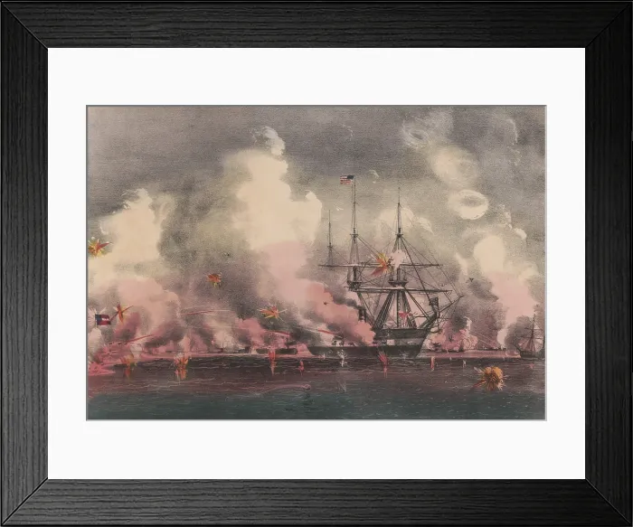Framed Print : Victorious bombardment of Port Royal, S.C. Nov. 7th. 1861, by the Union fleet, commanded by Commodore Samuel Dupont (BSLOC_2018_6_182) Framed Print : Victorious bombardment of Port Royal, S.C. Nov. 7th. 1861, by the Union fleet, commanded by Commodore Samuel Dupont (BSLOC_2018_6_182)