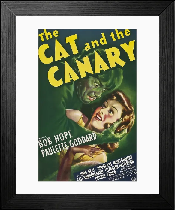 Framed Print : THE CAT AND THE CANARY, Douglass Montgomery, Paulette Goddard, 1939
