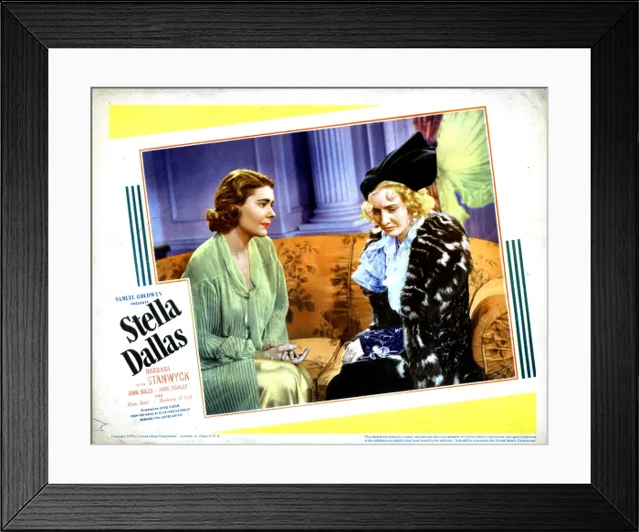 Framed Print : STELLA DALLAS, from left, Barbara O'Neil, Barbara Stanwyck, 1937