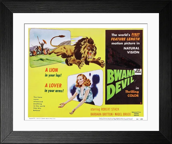 Framed Print : BWANA DEVIL, US lobbycard, Barbara Britton, 1952 Framed Print : BWANA DEVIL, US lobbycard, Barbara Britton, 1952