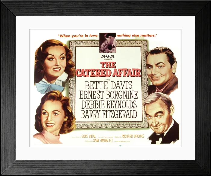 Framed Print : THE CATERED AFFAIR, top: Bette Davis, Ernest Borgnine, bottom: Debbie Reynolds, Barry Fitzgerald, 1956 Framed Print : THE CATERED AFFAIR, top: Bette Davis, Ernest Borgnine, bottom: Debbie Reynolds, Barry Fitzgerald, 1956