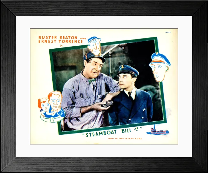 Framed Print : STEAMBOAT BILL, Jr. US lobbycard, from left: Ernest Torrence, Buster Keaton, 1928 Framed Print : STEAMBOAT BILL, Jr. US lobbycard, from left: Ernest Torrence, Buster Keaton, 1928