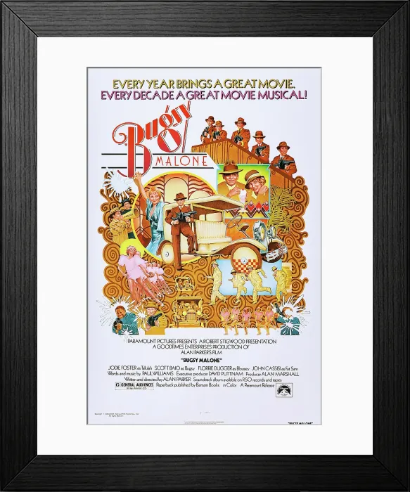 Framed Print : BUGSY MALONE, Jodie Foster, Scott Baio on poster art, 1976