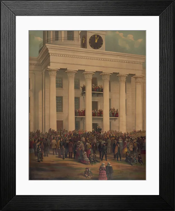 Framed Print : The inauguration of Jefferson Davis as President of the Confederate States of American. At the State Capitol, Montgomery, Alabama, Feb. 18, 1861 Framed Print : The inauguration of Jefferson Davis as President of the Confederate States of American. At the State Capitol, Montgomery, Alabama, Feb. 18, 1861