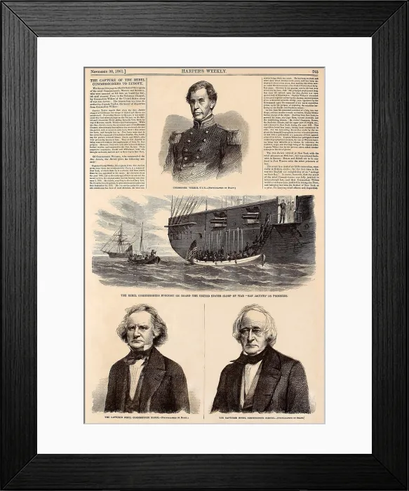 Framed Print : James Mason and John Slidell, landing at Fort Lafayette, New York Harbor, to be briefly imprisoned Framed Print : James Mason and John Slidell, landing at Fort Lafayette, New York Harbor, to be briefly imprisoned