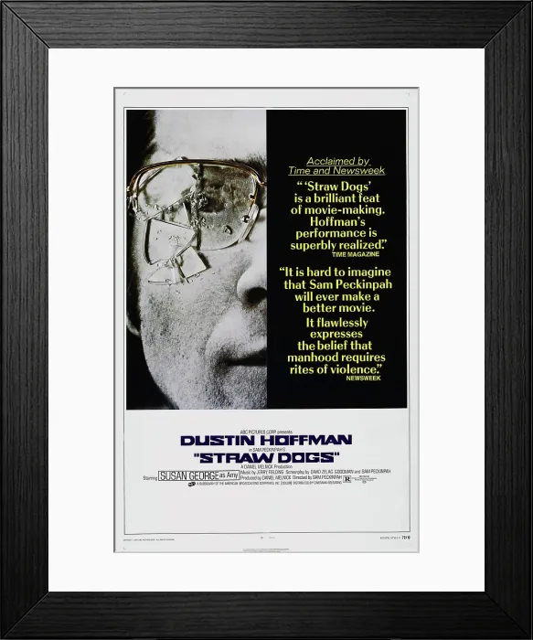 Framed Print : STRAW DOGS, US poster, Dustin Hoffman, 1971 Framed Print : STRAW DOGS, US poster, Dustin Hoffman, 1971