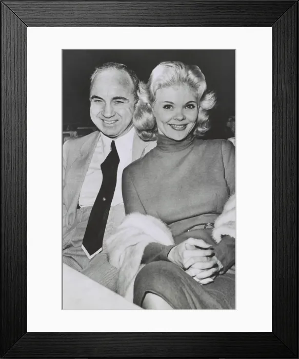 Framed Print : Gangster Mickey Cohen with stripper Candy Barr following her performance at the Club Largo, Hollywood, May 2, 1959 Framed Print : Gangster Mickey Cohen with stripper Candy Barr following her performance at the Club Largo, Hollywood, May 2, 1959