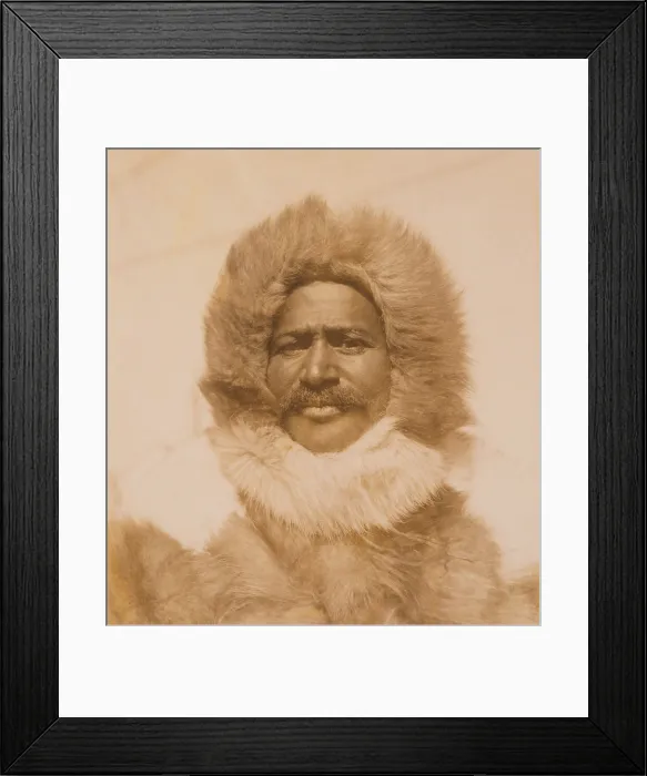 Framed Print : Matthew Alexander Henson, in arctic furs, similar to those he wore as he accompanied Robert Peary to what they believed was the geographic North Pole in 1909 (BSLOC_2020_2_72)