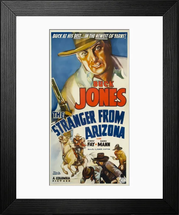 Framed Print : THE STRANGER FROM ARIZONA, top: Buck Jones, 1938 Framed Print : THE STRANGER FROM ARIZONA, top: Buck Jones, 1938