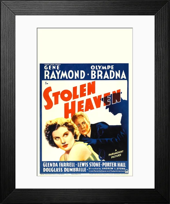 Framed Print : STOLEN HEAVEN, from left: Olympe Bradna, Gene Raymond, 1938 Framed Print : STOLEN HEAVEN, from left: Olympe Bradna, Gene Raymond, 1938