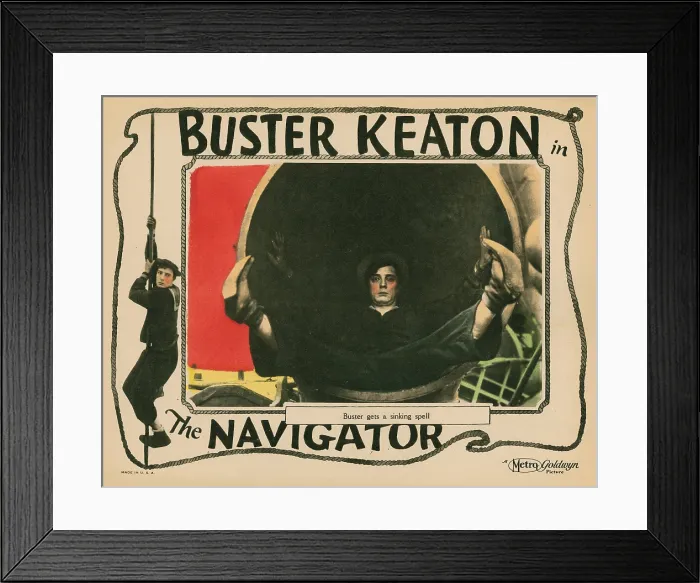 Framed Print : THE NAVIGATOR, lobbycard, Buster Keaton, 1924