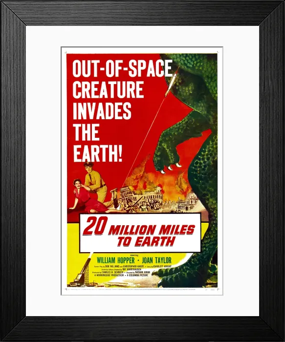 Framed Print : 20 MILLION MILES TO EARTH, poster art, 1957 Framed Print : 20 MILLION MILES TO EARTH, poster art, 1957