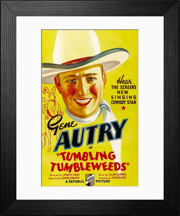Framed Print : TUMBLING TUMBLEWEEDS, Gene Autry, 1935