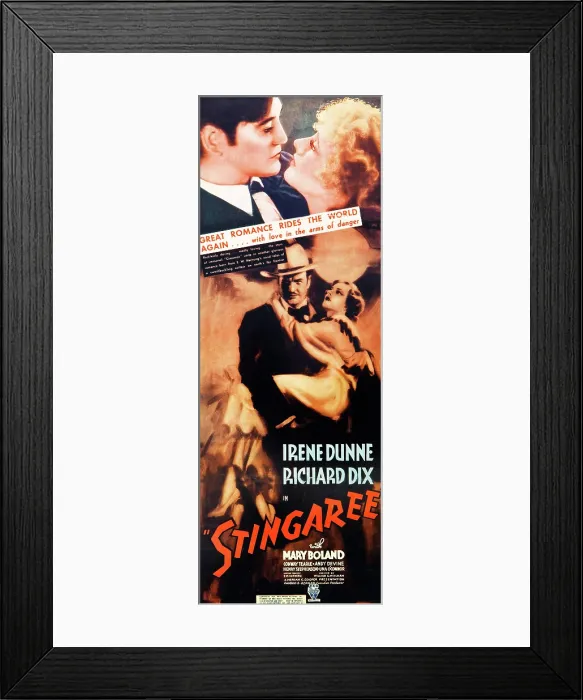 Framed Print : STINGAREE, l-r: Richard Dix, Irene Dunne on insert poster, 1934 Framed Print : STINGAREE, l-r: Richard Dix, Irene Dunne on insert poster, 1934