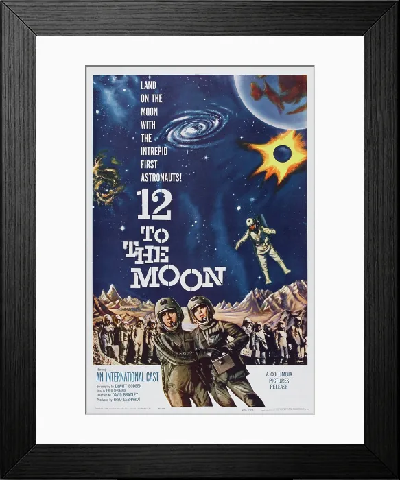 Framed Print : 12 TO THE MOON, US poster art, 1960