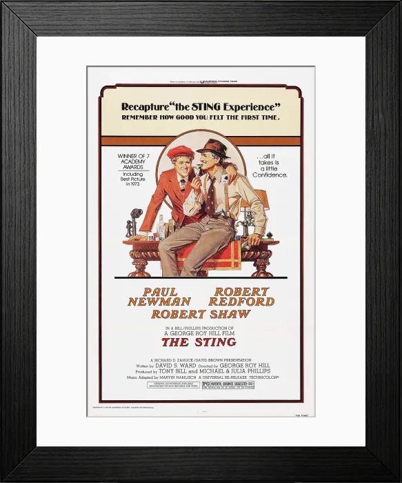 Framed Print : THE STING, US poster art, from left: Robert Redford, Paul Newman, 1973