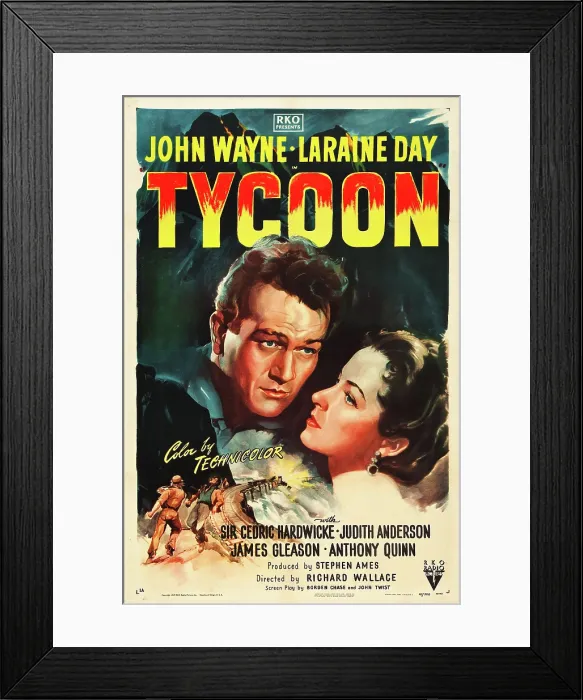 Framed Print : TYCOON, from left: John Wayne, Laraine Day, 1947