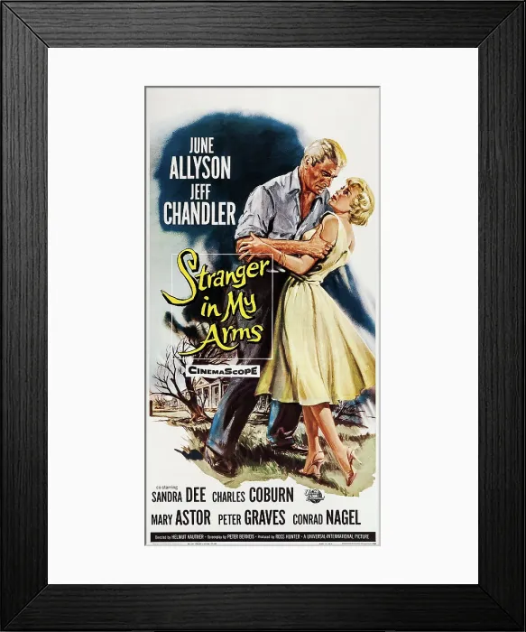 Framed Print : A STRANGER IN MY ARMS, US poster, from left: Jeff Chandler, June Allyson, 1959