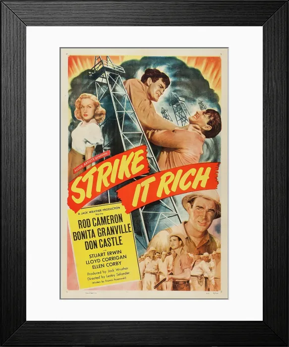 Framed Print : STRIKE IT RICH, US poster, top left: Bonita Granville, bottom right: Rod Cameron, 1948 Framed Print : STRIKE IT RICH, US poster, top left: Bonita Granville, bottom right: Rod Cameron, 1948
