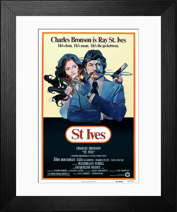 Framed Print : ST. IVES, US poster, from left: Jacqueline Bisset, Charles Bronson, 1976