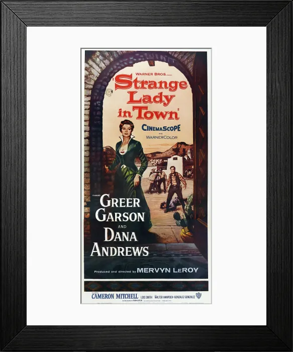 Framed Print : STRANGE LADY IN TOWN, US poster, Greer Garson, 1955