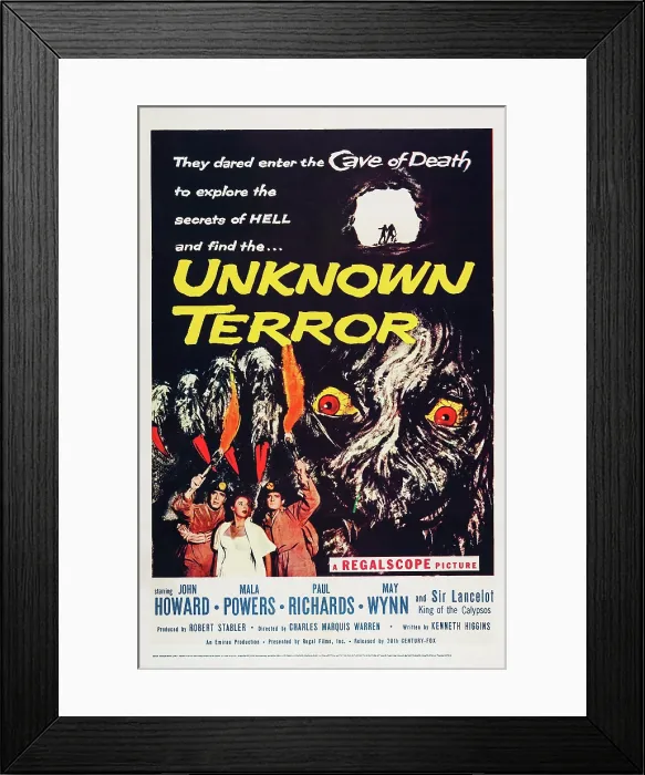 Framed Print : UNKNOWN TERROR, US poster art, bottom center: Mala Powers, 1957, TM and Copyright 20th Century Fox Film Corp. All rights reserved. / courtesy Everett Collection