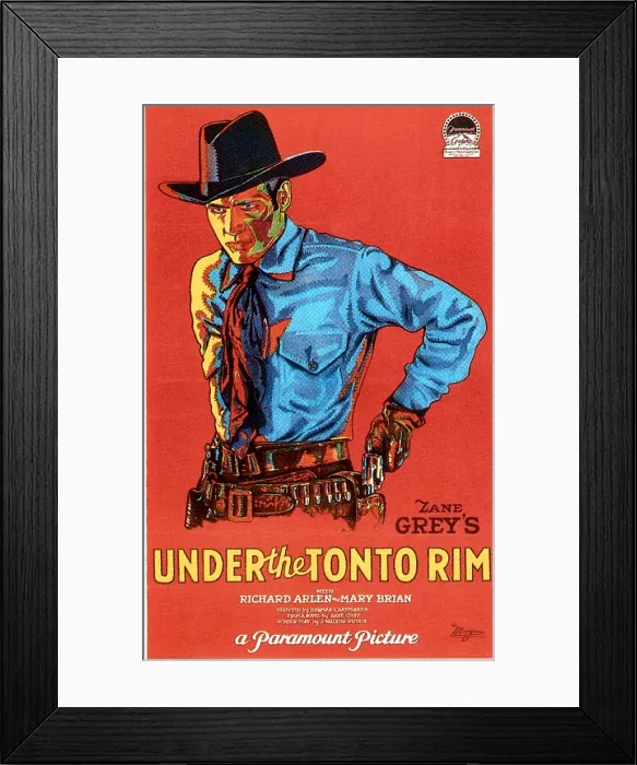 Framed Print : UNDER THE TONTO RIM, US poster, Richard Arlen, 1928