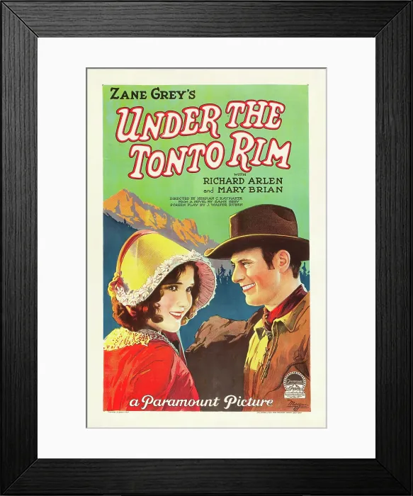 Framed Print : UNDER THE TONTO RIM, from left: Mary Brian, Richard Arlen, 1928 Framed Print : UNDER THE TONTO RIM, from left: Mary Brian, Richard Arlen, 1928