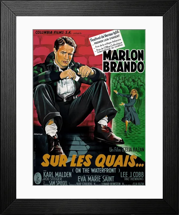 Framed Print : ON THE WATERFRONT, Marlon Brando, 1954 Framed Print : ON THE WATERFRONT, Marlon Brando, 1954