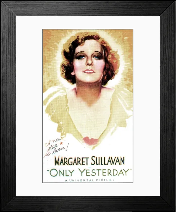 Framed Print : ONLY YESTERDAY, US poster, Margaret Sullavan, 1933 Framed Print : ONLY YESTERDAY, US poster, Margaret Sullavan, 1933