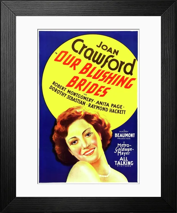 Framed Print : OUR BLUSHING BRIDES, US poster art, Joan Crawford, 1930