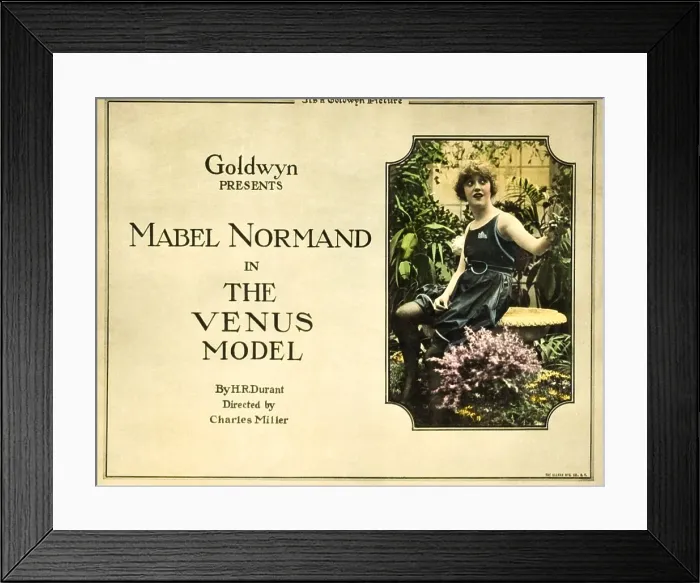 Framed Print : THE VENUS MODEL, Mabel Normand on title lobbycard, 1918 Framed Print : THE VENUS MODEL, Mabel Normand on title lobbycard, 1918