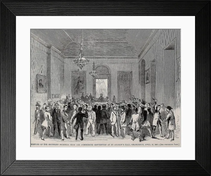 Framed Print : Meeting of southern secessionists after bolting from the 1860 Democratic convention. At St