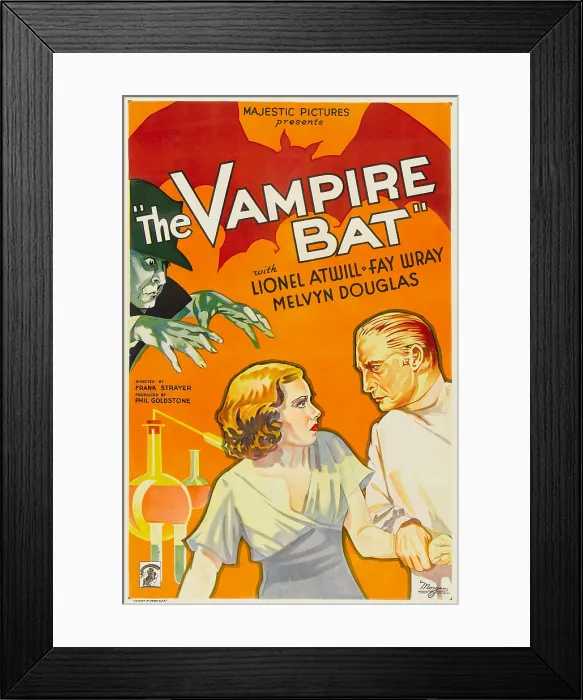 Framed Print : THE VAMPIRE BAT, from top left: Lionel Atwill, bottom from left: Fay Wray, Lionel Atwill, 1933 Framed Print : THE VAMPIRE BAT, from top left: Lionel Atwill, bottom from left: Fay Wray, Lionel Atwill, 1933