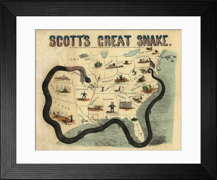 Framed Print : SCOTT's GREAT SNAKE, 1861. A popular print diagrams Gen Framed Print : SCOTT's GREAT SNAKE, 1861. A popular print diagrams Gen