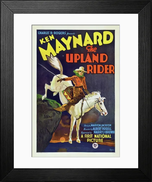 Framed Print : THE UPLAND RIDER, US poster art, Ken Maynard, 1928