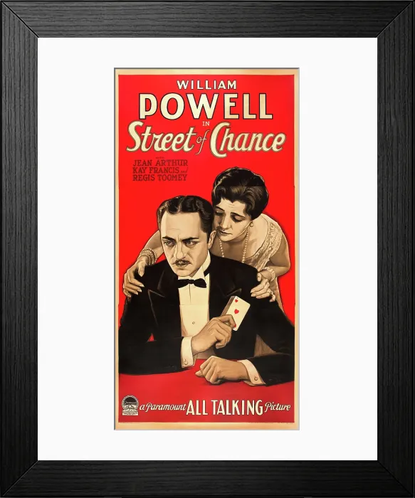 Framed Print : STREET OF CHANCE, US poster art, from left: William Powell, Kay Francis, 1930