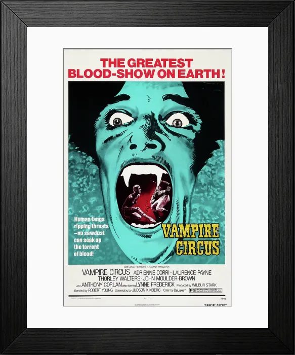 Framed Print : VAMPIRE CIRCUS, US poster art, 1972. TM and Copyright 20th Century Fox Film Corp. All rights reserved / Courtesy: Everett Collection Framed Print : VAMPIRE CIRCUS, US poster art, 1972. TM and Copyright 20th Century Fox Film Corp. All rights reserved / Courtesy: Everett Collection